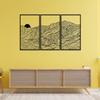 DecoSoul Mountain Metal Wall Art Set of 3, Mountain Range View, Outdoor Nature Decoration Line Wall Art, Extra Large Wall Art, Nature and Forest Decoration, (19.7 x 13 / 50 x 33 cm (Each Pieces)) view 4