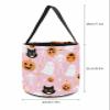 Halloween Trick or Treat Candy Bag,Cute Halloween Skeleton Ghost Candy Tote Bag Reusable Portable Candy Bucket,Pumpkin Candy Black Cat Pink Goody Bags with Handle for Party Favor Gift Basket view 2