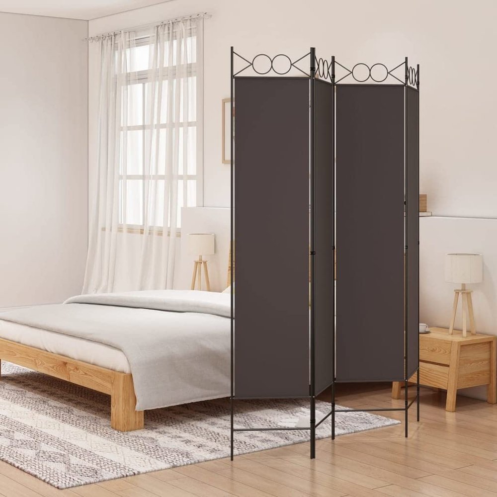 ANYCHOLE 4-Panel Room Divider Brown 63"x78.7" Fabric,Spacious Room Divider with 4 Panels for Privacy and Sun Block in Brown Dividers for Bedroom, Divider Furniture