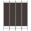 ANYCHOLE 4-Panel Room Divider Brown 63"x78.7" Fabric,Spacious Room Divider with 4 Panels for Privacy and Sun Block in Brown Dividers for Bedroom, Divider Furniture view 3