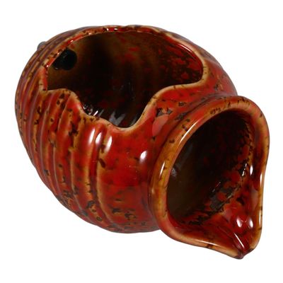 Ceramic Jar Fountain for Fish, Red Zen Decor, Easy Clean