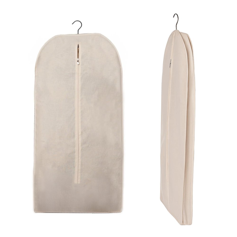 24x62 Cotton Garment Bag for Hanging Clothes, Garment Cover for Dust Free Storage