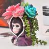 CAJDEOPYE Face Planters Pot Funny Wearing Hoodie Animal Head Flower Pot Succulent Planter Pot with Drainage Hole Decorative Plant Container Birthday Holiday Gardening Gift /1532 view 2