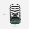 Cutlery Holder Stand Kitchen Utensil Holder for Countertop, Iron Wire Utensil Drying Caddy Crock with Plastic Base, Metal Cooking Utensil Holder Utensil Organizer Kitchen Utensil Holder(Green) view 2
