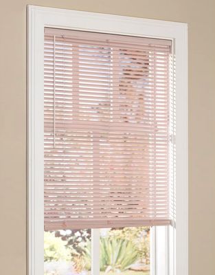 Custom 1 Inch Aluminum Blinds for Windows Cordless Mini Venetian Blinds Mini Blinds Aluminum Blackout Horizontal Blind for Bathroom Office RV. Light Pink,53" W x(12" H to 98" H Customize)