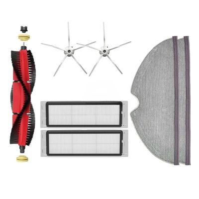 CEATYU Roller Brush Side Brush Filter Mop Cloth Compatible for Roborock S5 Max S6 S6 Maxv E4 E5 S50 S51 S55(As Shown e)