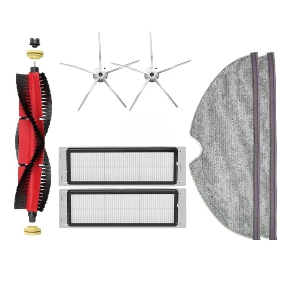 CEATYU Roller Brush Side Brush Filter Mop Cloth Compatible for Roborock S5 Max S6 S6 Maxv E4 E5 S50 S51 S55(As Shown e)