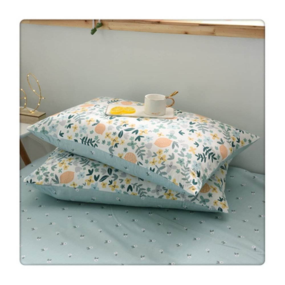 ZUIAI Northern Europe Cotton Minimalist Small Fresh Single Envelope Pillow Case Single Lovely a Pair(Style A)