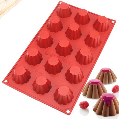 3 Styles Chrysanthemum Cup Shape Silicone Flower Cake Dessert Mold French Pastry Mousse Pudding Jelly Moulds DIY Baking Supplies (15 Cavities Deep Flower Cups Silicone Mold)