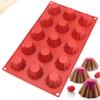 3 Styles Chrysanthemum Cup Shape Silicone Flower Cake Dessert Mold French Pastry Mousse Pudding Jelly Moulds DIY Baking Supplies (15 Cavities Deep Flower Cups Silicone Mold) view 1