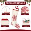 KCFESTIHUE Christmas Stocking 20" Snowflakes Embroidery Xmas Stockings Fireplace Hanging Holiday Decorations for Family Tree Fabric Red view 3