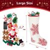 KCFESTIHUE Christmas Stocking 20" Snowflakes Embroidery Xmas Stockings Fireplace Hanging Holiday Decorations for Family Tree Fabric Red view 4