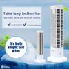 CAJDEOPYE Tower Fan, Small Stand up Desk Fan, with 2 Speeds, 2 Dimming Adjustable Angle Night Light, USB Power, Personal Bladeless Fan for Home Bedroom Office, Electric Table Fan /1301 view 2