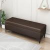 End of Bed Bench, Leather Upholstered Bench with Seat, Modern Storage Ottoman with Metal Legs for Living Room, Entryway, Bedroom view 1