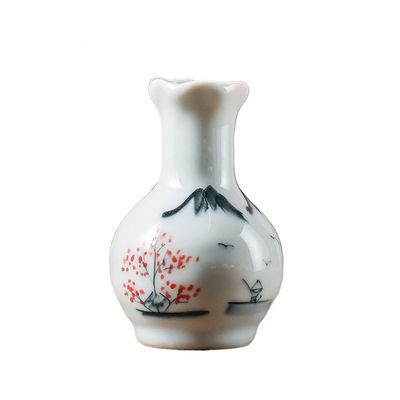 SGeneE Jingdezhen Handmade Ceramic Ornaments,Hand-Painted Porcelain Vase,Flower Vase Decoration,Hand-Painted Flowers and Birds,High Temperature Firing,Pure Traditional Handmade (G)