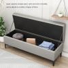 End of Bed Bench, Leather Upholstered Bench with Seat, Modern Storage Ottoman with Metal Legs for Living Room, Entryway, Bedroom view 4