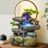 thalo Tabletop Fountains Rockery Flowing Water Desktop Fountain Ornaments Circulating Water Feature Tea Room Desktop Fortune Feng Shui Wheel Indoor Waterfall Feature view 3