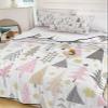 Christmas Pink Tree Quilt Twin Bedding Set, Contemporary Minimalist Grey Lightweight Summer Quilt with Pillow Shams 3 Pieces Microfiber Soft Quilt Set Bedspread Coverlet for All Seasons view 2