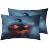 FJWXCBD Pumpkin Lantern Bedding Twin Size Duvet Cover Set 3 Piece, Halloween Theme Bedroom Decor, Horror Duvet Cover & 2 Pillow Shams, with Zipper & Ties, Super Soft Microfiber view 2