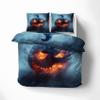 FJWXCBD Pumpkin Lantern Bedding Twin Size Duvet Cover Set 3 Piece, Halloween Theme Bedroom Decor, Horror Duvet Cover & 2 Pillow Shams, with Zipper & Ties, Super Soft Microfiber view 3