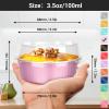 EUSOAR Heart Shaped Baking Pans, 3.4oz 50pcs Pink Foil Baking Cups with Plastic Lids, Mini Cupcake Muffin Liners, Pie Ramekins Desserts Pudding Creme Brulee Souffle Cups Holder for Wedding Party view 2