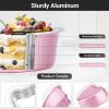 EUSOAR Heart Shaped Baking Pans, 3.4oz 50pcs Pink Foil Baking Cups with Plastic Lids, Mini Cupcake Muffin Liners, Pie Ramekins Desserts Pudding Creme Brulee Souffle Cups Holder for Wedding Party view 3