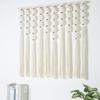 RUIZHIXUAN Large Macrame Wall Hanging Macrame Ball Wall Hangings Tapestry Cotton Textile Boho Wall Decor Art Bohemian headboard Handwoven 39" Wx38 L(Cream) view 1