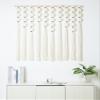 RUIZHIXUAN Large Macrame Wall Hanging Macrame Ball Wall Hangings Tapestry Cotton Textile Boho Wall Decor Art Bohemian headboard Handwoven 39" Wx38 L(Cream) view 3
