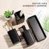 YMXYJM Bathroom Accessories Set, 4 Pcs Bathroom Accessory Set, Soap Dispenser, Toothbrush Holder, Qtip Holder Set, Bathroom Sets Complete, Bathroom Sink Set for Modern Home,Matte Black view 4