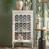 LUNIZ Modern Buffet Cabinet Home Retro Print Porch Cabinet Dining Side Cabinet Simple Old Glass Homestay Storage Cabinet Display Storage Cabinets(S:66.5CMX40.5CMX114.5CM) view 2
