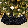 Black Tree Collar Sequin Halloween 31.49 Inch Foldable Christmas Tree Ring Velvet Tree Skirt Cover for Xmas Pencil Tree Holiday Decor view 1
