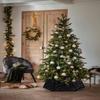 Black Tree Collar Sequin Halloween 31.49 Inch Foldable Christmas Tree Ring Velvet Tree Skirt Cover for Xmas Pencil Tree Holiday Decor view 2