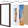 Vittanly 11x14 Picture Frame Set of 4, Display Pictures 8x10 with Mat or 11x14 without Mat, Engineered Wood with Shatter Resistant Plexiglass, Wall Gallery Photo Frames for Wall or Tabletop, Brown view 4