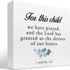 Bible Verse 1 Samuel 1:27 For This Child I Have Prayed Inspirational Wood Box Sign Decor Desk Sign,Christian Wooden Box Block Sign For Home Nursery Shelf Table Decor Decorations 7x7 Inch view 1