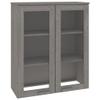 ANYCHOLE Top for Highboard Light Gray 33.5"x13.8"x39.4" Solid Wood Pine,Multifunctional Pinewood Sideboard Top with Storage Shelves and Glass Doors for Home Dcor Buffets, Dining Room Sideboards view 3