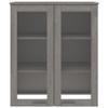 ANYCHOLE Top for Highboard Light Gray 33.5"x13.8"x39.4" Solid Wood Pine,Multifunctional Pinewood Sideboard Top with Storage Shelves and Glass Doors for Home Dcor Buffets, Dining Room Sideboards view 4