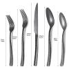 20-Piece Black Silverware Set, Heavy Duty Hammered 18/10 Stainless Steel Flatware for 4, Food-Grade Cutlery Including Fork Knife Spoon, Dishwasher Safe Tableware view 2
