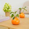 Ceramic Orange Vase, Creative Orange Hydroponic Small Vase, Simulation Fruit Flower Pot Crafts, Cute Orange Fruit Shape Flower Vase, Tabletop Decorative Vase, for Home Kitchen Office Decor view 4