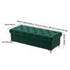 Fodalob Modern Tufted Storage Bench Ottoman, Velvet Box Ottoman with Gold Base & Button Trim, Upholstered Bedroom Bench for End of Bed, Living Room(Cream White,80 * 40 * 40cm) view 2