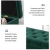 Fodalob Modern Tufted Storage Bench Ottoman, Velvet Box Ottoman with Gold Base & Button Trim, Upholstered Bedroom Bench for End of Bed, Living Room(Cream White,80 * 40 * 40cm) view 3