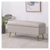 Fodalob Luxurious Storage Bench Ottoman, Modern Upholstered Entryway Bench for Living Room, End of Bed Footrest w/Flip-top Cushion for Lounge Bedroom Hallway(Style 6,80x40x45cm) view 1
