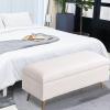 Fodalob Luxurious Storage Bench Ottoman, Modern Upholstered Entryway Bench for Living Room, End of Bed Footrest w/Flip-top Cushion for Lounge Bedroom Hallway(Style 6,80x40x45cm) view 3