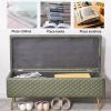 Fodalob Luxurious Storage Bench Ottoman, Modern Upholstered Entryway Bench for Living Room, End of Bed Footrest w/Flip-top Cushion for Lounge Bedroom Hallway(Style 6,80x40x45cm) view 4