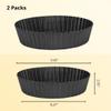 2 Packs 9 Non-Stick Pie Tart Pans with Fluted Round Removable Bottom, Carbon Steel Baking Pan Dish, Easily Usable and Cleanable view 4