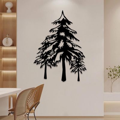 Metal Pine Tree Wall Art, Pine Tree Wall Decor, Pine Tree Art Wall Decor, Tree of Life Wall Art, Tree Wall Art, Metal Tree Wall Decor, Tree of Life Metal Wall Art, Wall Decor Living Room (Black, 14x19in|35x47cm)