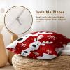 Mweet Christmas Reindeer Throw Pillow Covers 16x16, Set of 2 Funny Xmas Deer Snowflakes Red Decorative Pillow Cases Square Cushion Cover for Couch Sofa Bed Holiday Decoration view 4
