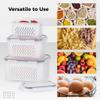 Chewtoyo Stackable Bpa-Free Plastic Fruit Baskets, Drain Vegetables, for Bins, and Fridge, 3 Pack Refrigerator for with Veggies, Baskets, Etc. view 3