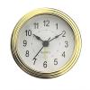 Elegant 3Inch Snooze Alarm Clock Insert with Gold Trim Arabic Numerals Clock Head Round Watch Insert for Craft Projects view 1