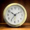 Elegant 3Inch Snooze Alarm Clock Insert with Gold Trim Arabic Numerals Clock Head Round Watch Insert for Craft Projects view 3