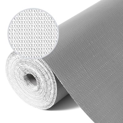 StaHom Drawer Liner, Shelf Liners for Kitchen Cabinet Waterproof & Oil-Proof Cupboard Liner Non-Slip Drawer Mat PVC Material Non Adhesive Kitchen Liner for Countertop Gray 17.5 x 393.7 Inches